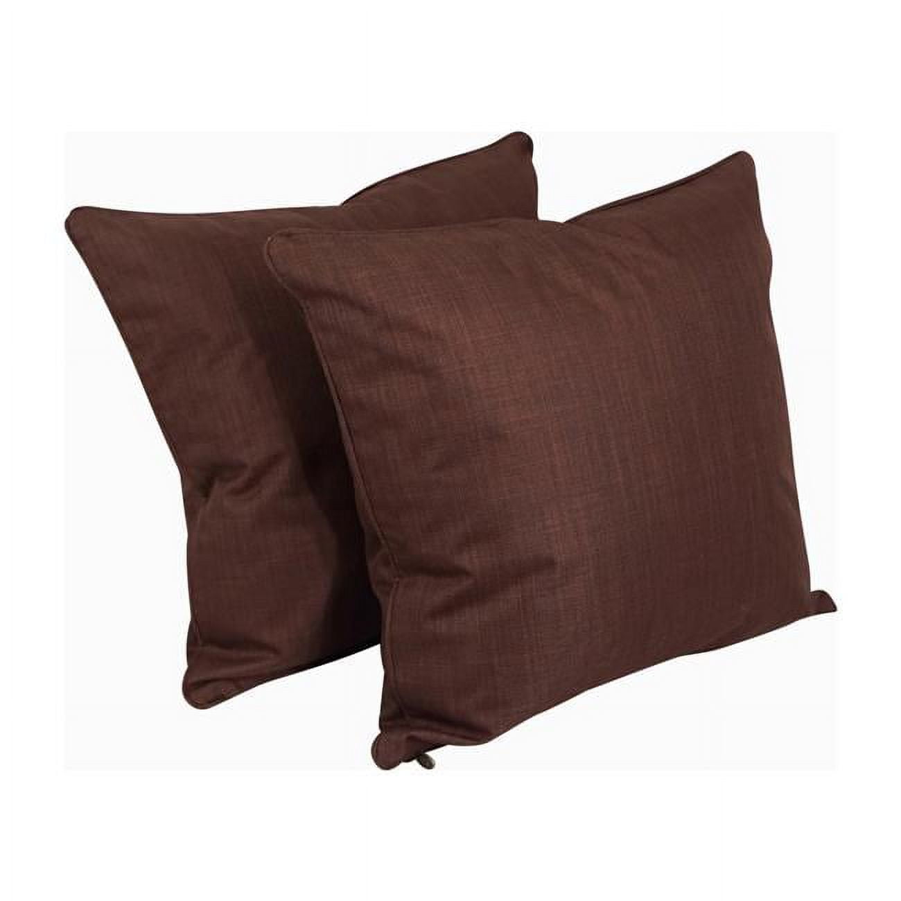 Picture of Blazing Needles 9813-CD-S2-REO-SOL-10 25 in. Double-Corded Spun Polyester Square Floor Pillows with Inserts&#44; Cocoa - Set of 2
