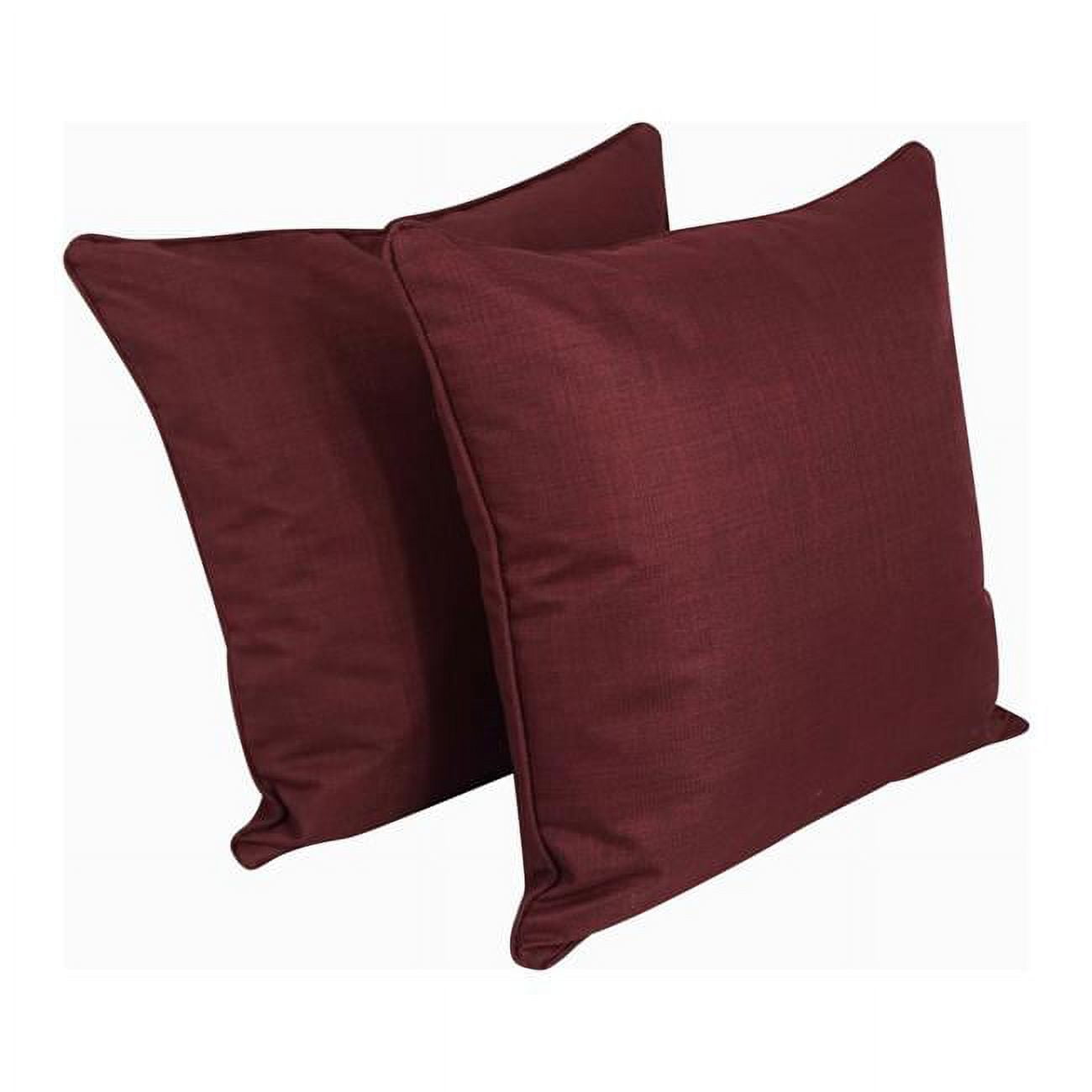 Picture of Blazing Needles 9813-CD-S2-REO-SOL-17 25 in. Double-Corded Spun Polyester Square Floor Pillows with Inserts&#44; Merlot - Set of 2