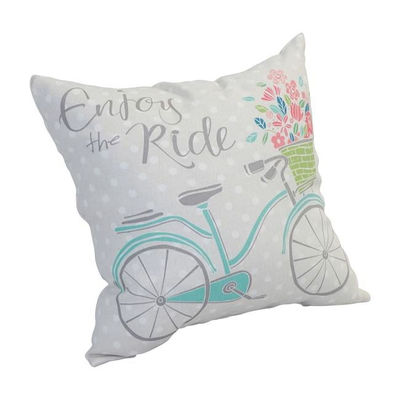 CO-JO18-DS-01-S1 Spun Polyester Outdoor Throw Pillows, Bike Ride