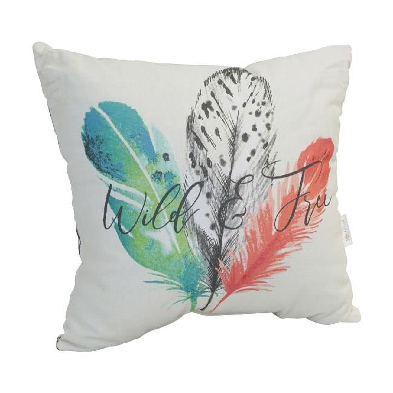 CO-JO18-DS-04-S1 Spun Polyester Outdoor Throw Pillows, Wild & Free
