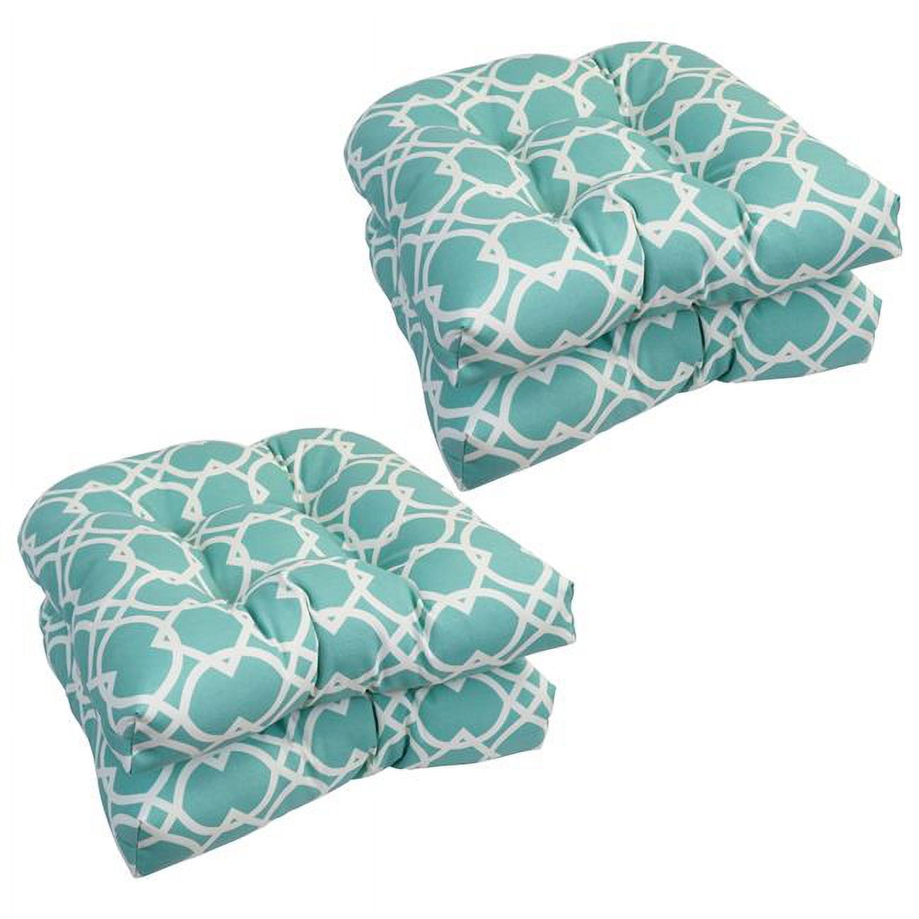 Picture of Blazing Needles 93184-4CH-OD-144 19 in. U-Shaped Dining Chair Cushions, Elipse Pool - Set of 4