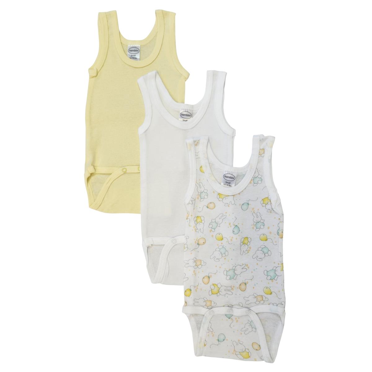NC-0512L Unisex Baby 3 Piece Onezies Bodysuit & Tank Tops, White - Large