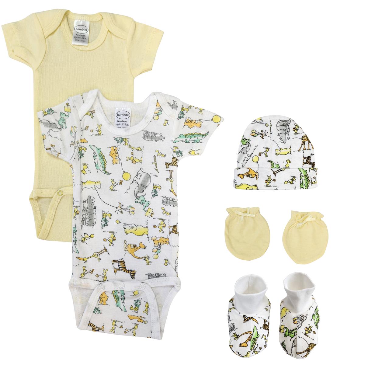 NC-0563 Unisex Newborn Baby 5 Piece Layette Sets, White