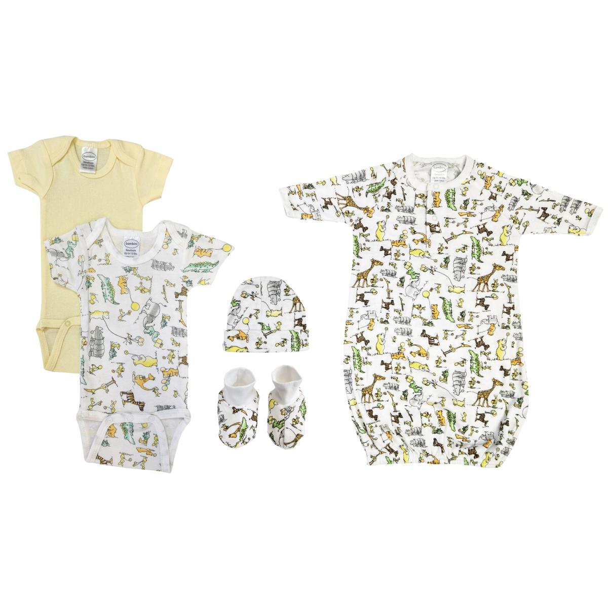 NC-0564 Unisex Newborn Baby 5 Piece Layette Sets, White