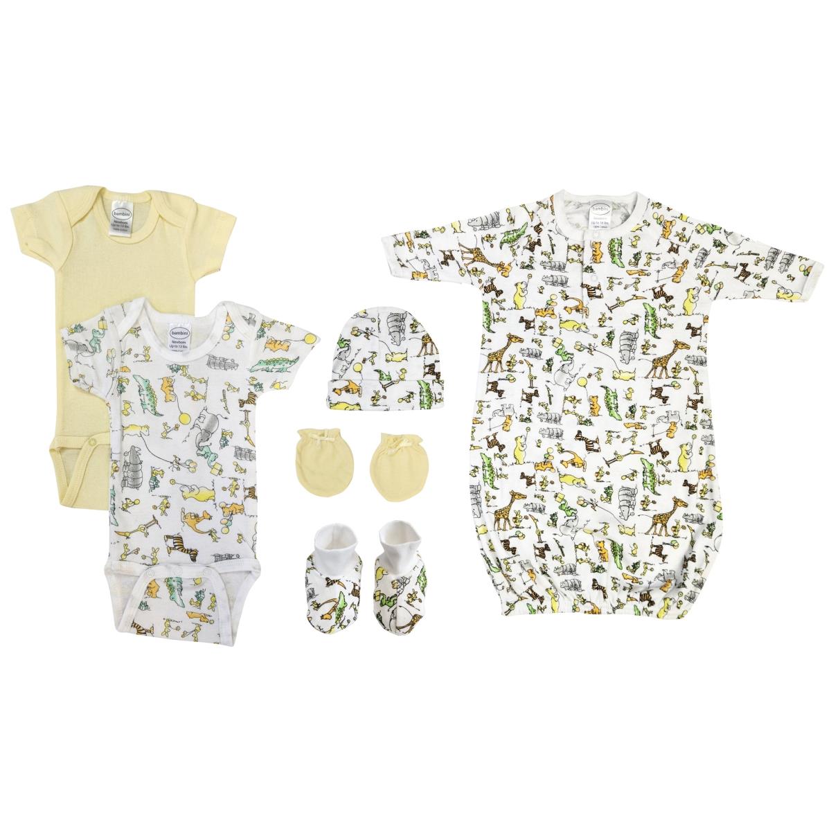 NC-0565 Unisex Newborn Baby 6 Piece Layette Sets, White