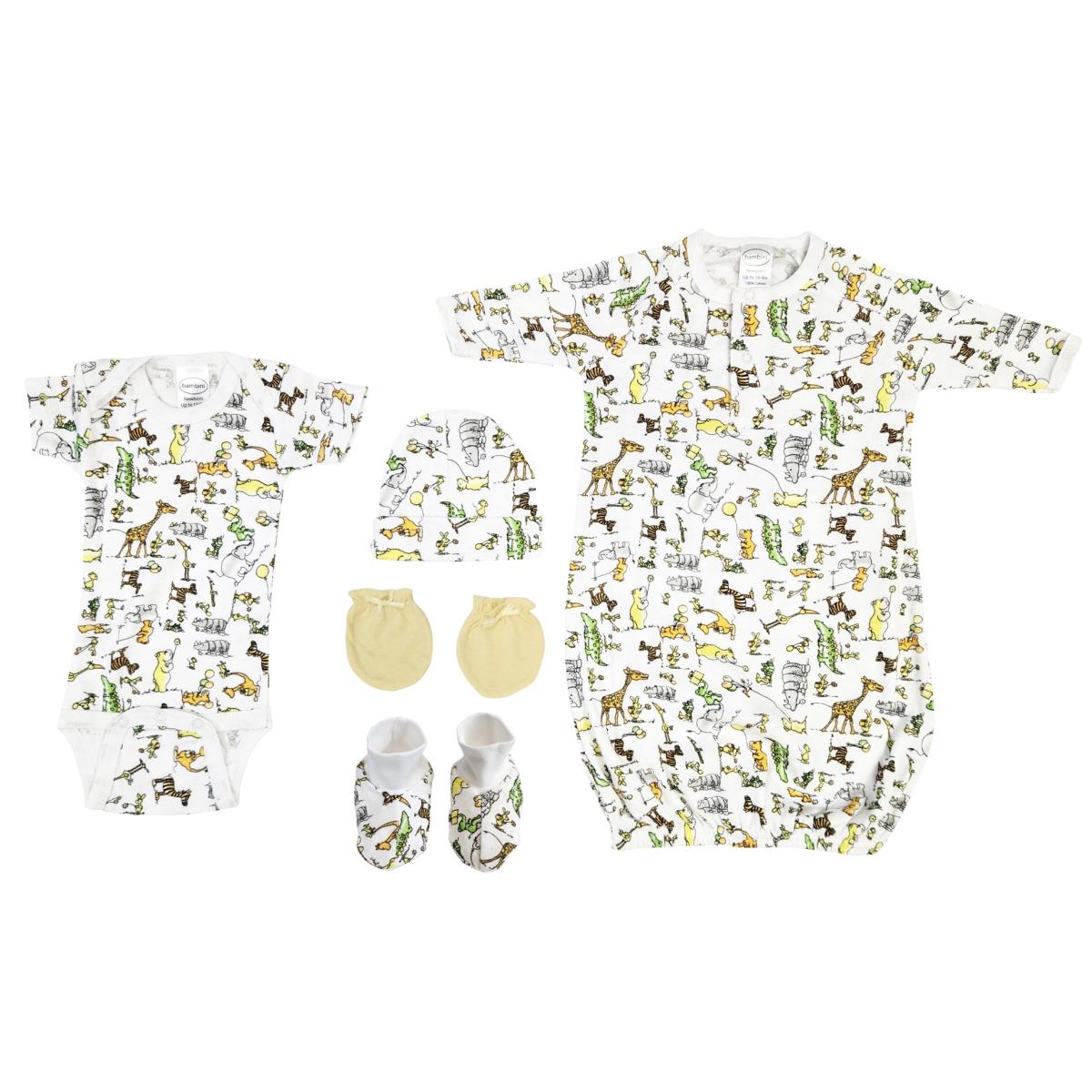NC-0582 Unisex Newborn Baby 5 Piece Layette Sets, White