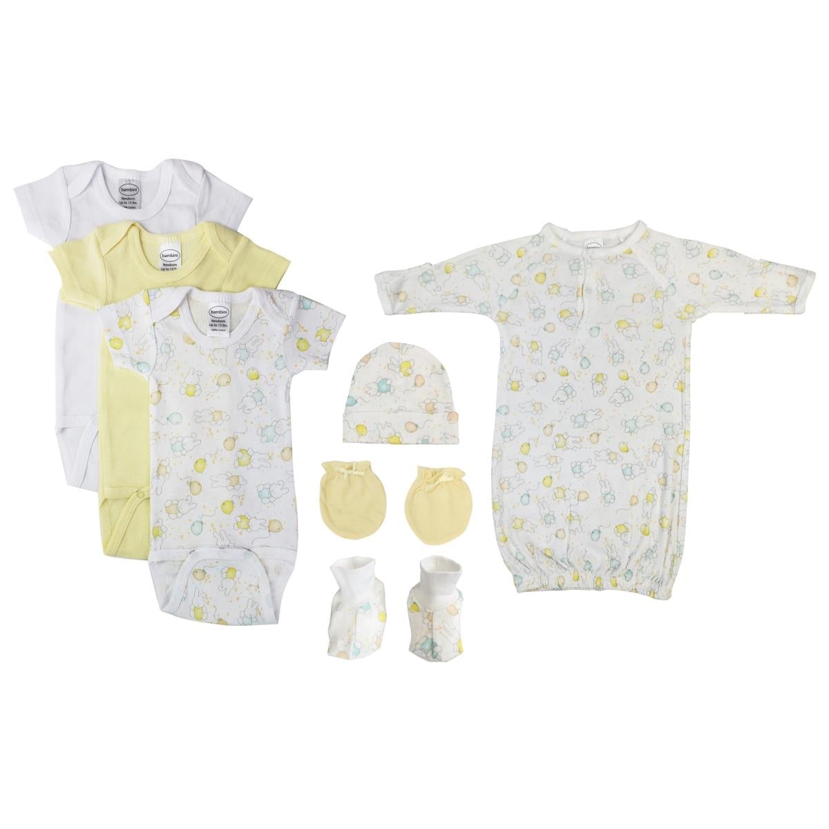 NC-0641 Unisex Newborn Baby 7 Piece Layette Sets, White