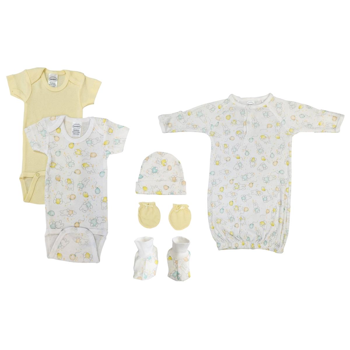 NC-0647 Unisex Newborn Baby 6 Piece Layette Sets, White