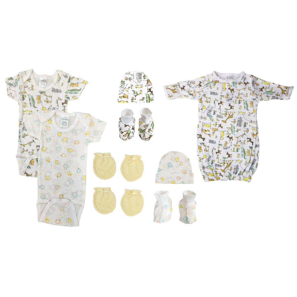NC-0652 Unisex Newborn Baby 9 Piece Layette Sets, White