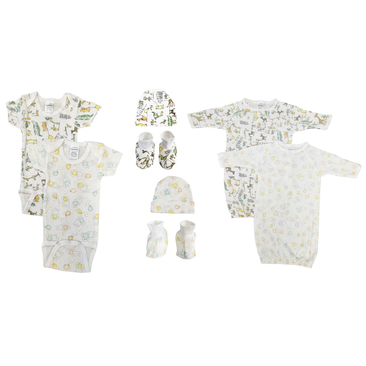 NC-0653 Unisex Newborn Baby 8 Piece Layette Sets, White