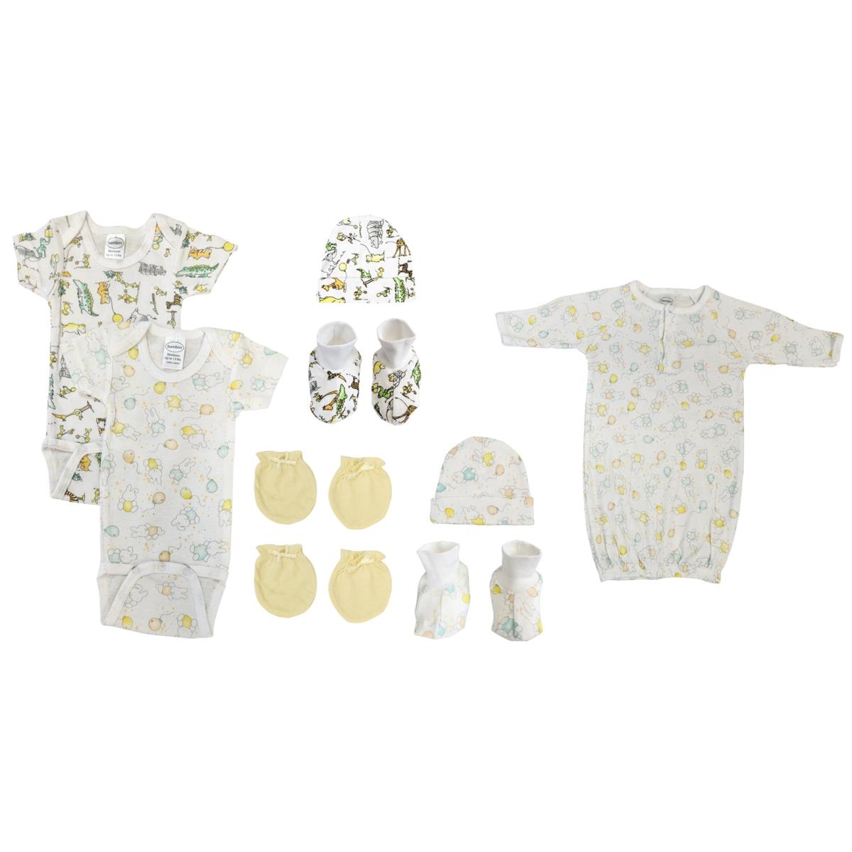 NC-0656 Unisex Newborn Baby 9 Piece Layette Sets, White