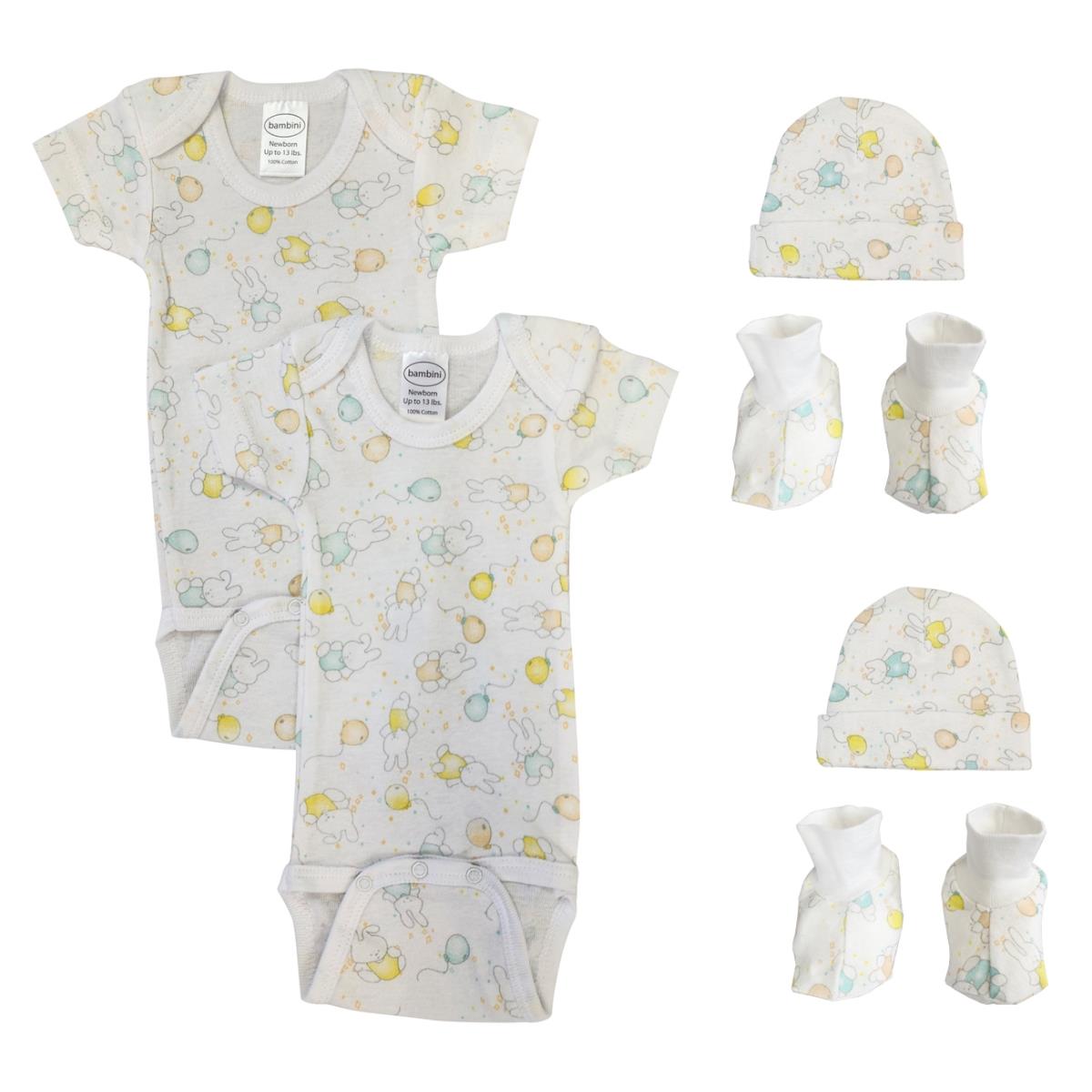 NC-0657 Unisex Newborn Baby 6 Piece Layette Sets, White