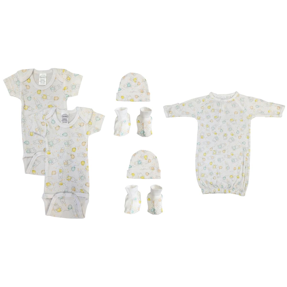 NC-0659 Unisex Newborn Baby 7 Piece Layette Sets, White