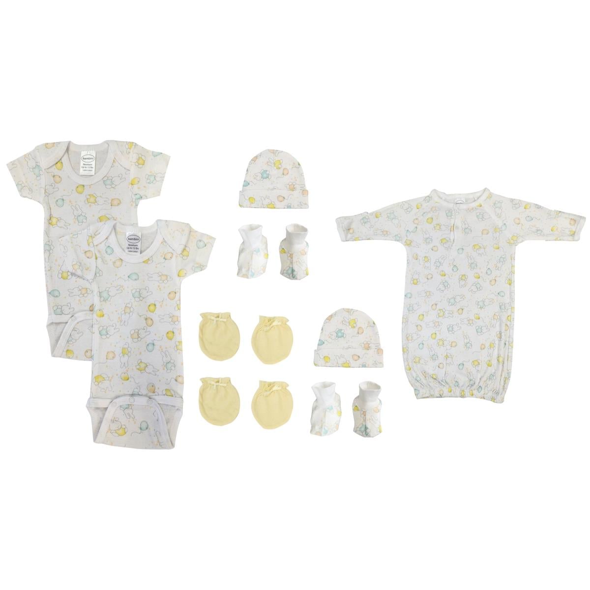 NC-0660 Unisex Newborn Baby 9 Piece Layette Sets, White