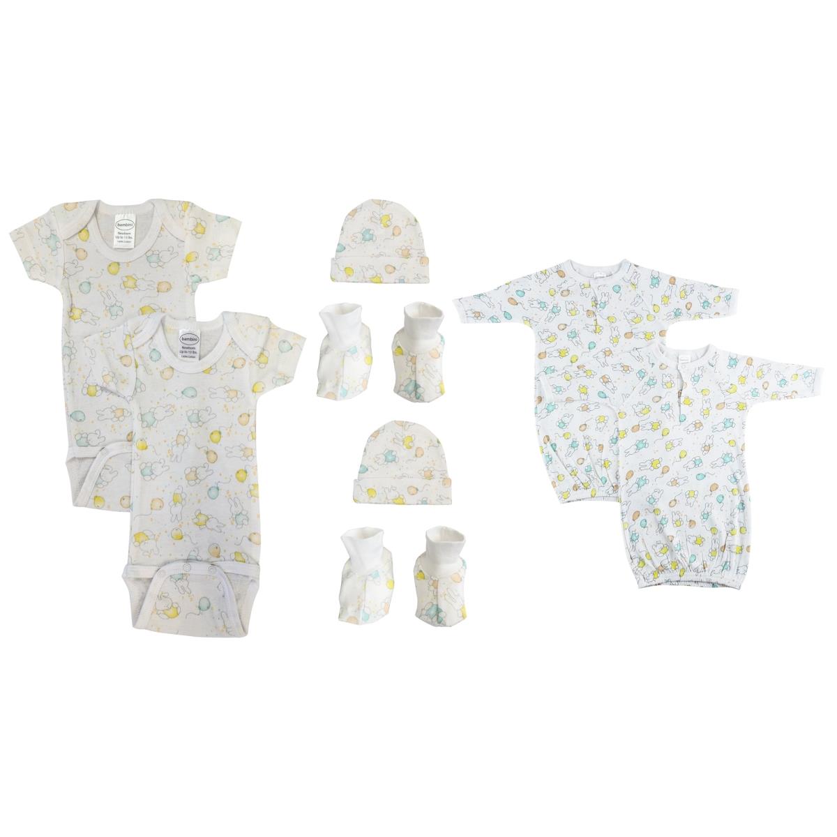 NC-0661 Unisex Newborn Baby 8 Piece Layette Sets, White
