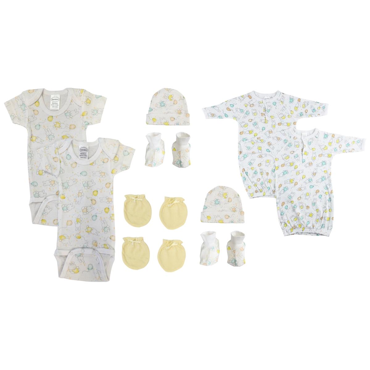 NC-0662 Unisex Newborn Baby 10 Piece Layette Sets, White