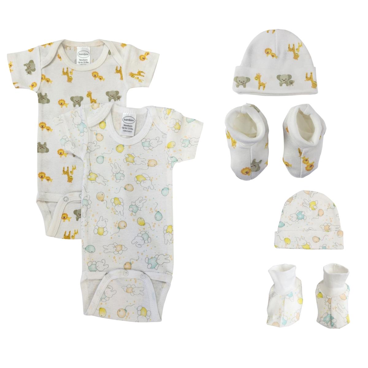 NC-0663 Unisex Newborn Baby 6 Piece Layette Sets, White