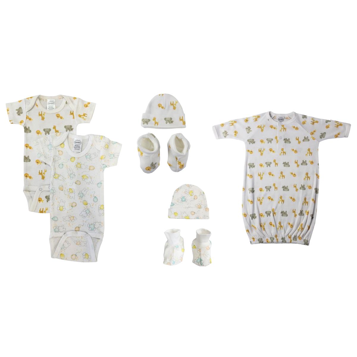 NC-0665 Unisex Newborn Baby 7 Piece Layette Sets, White