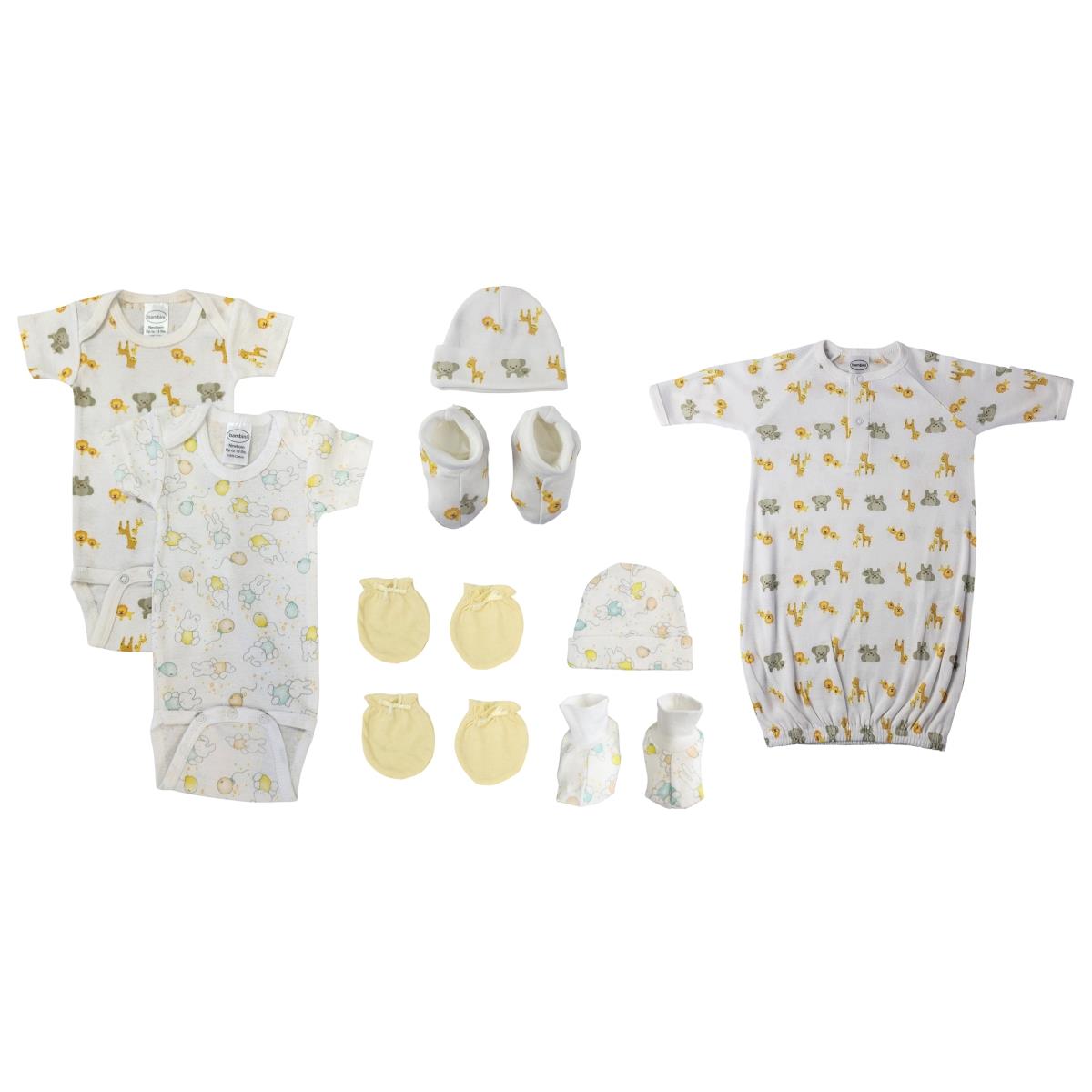 NC-0666 Unisex Newborn Baby 9 Piece Layette Sets, White