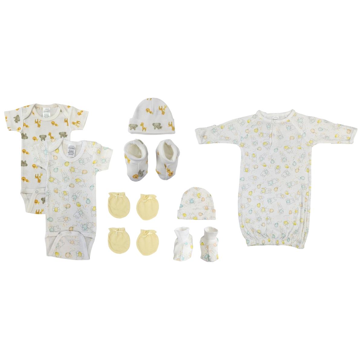 NC-0670 Unisex Newborn Baby 9 Piece Layette Sets, White