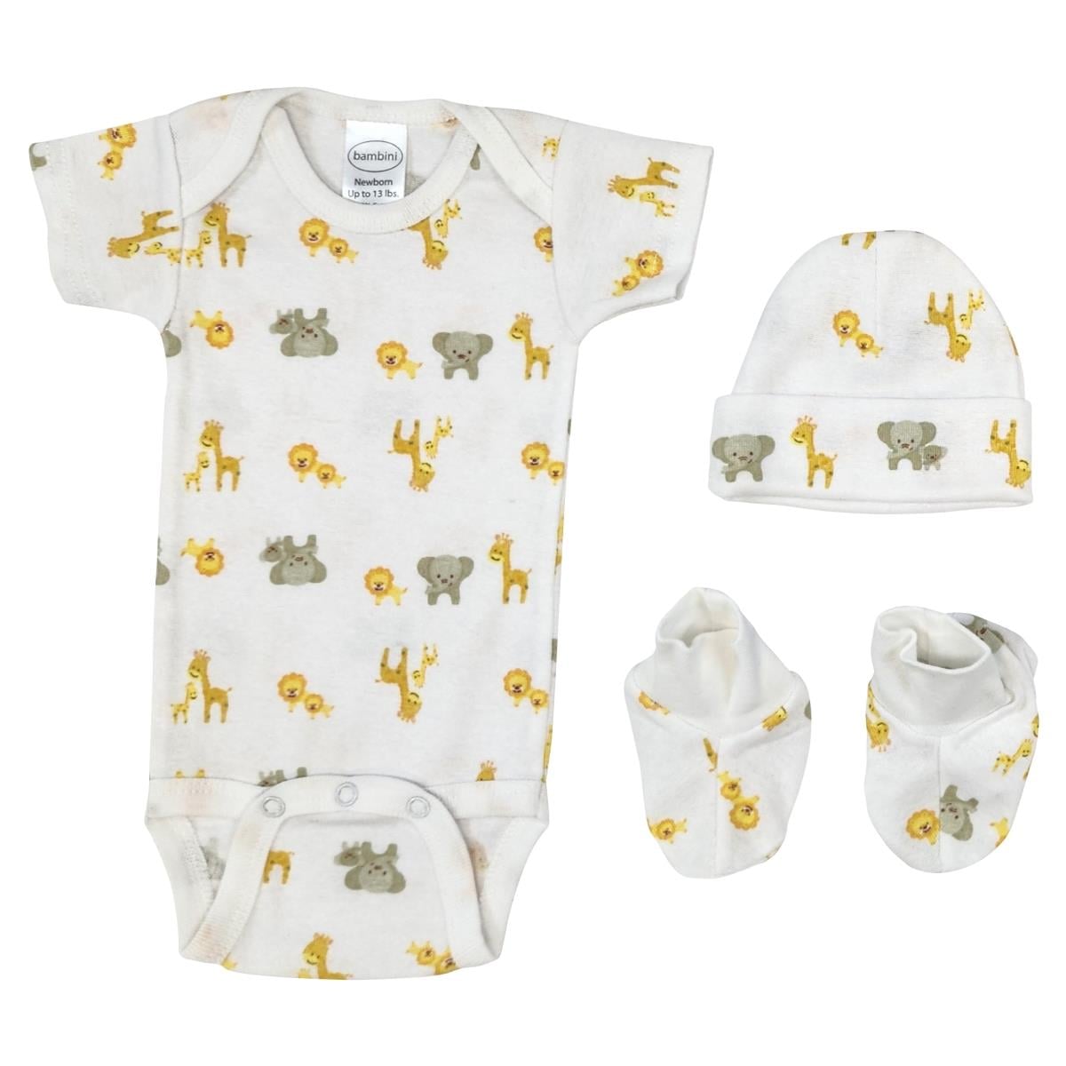 NC-0673 Unisex Newborn Baby 3 Piece Layette Sets, White
