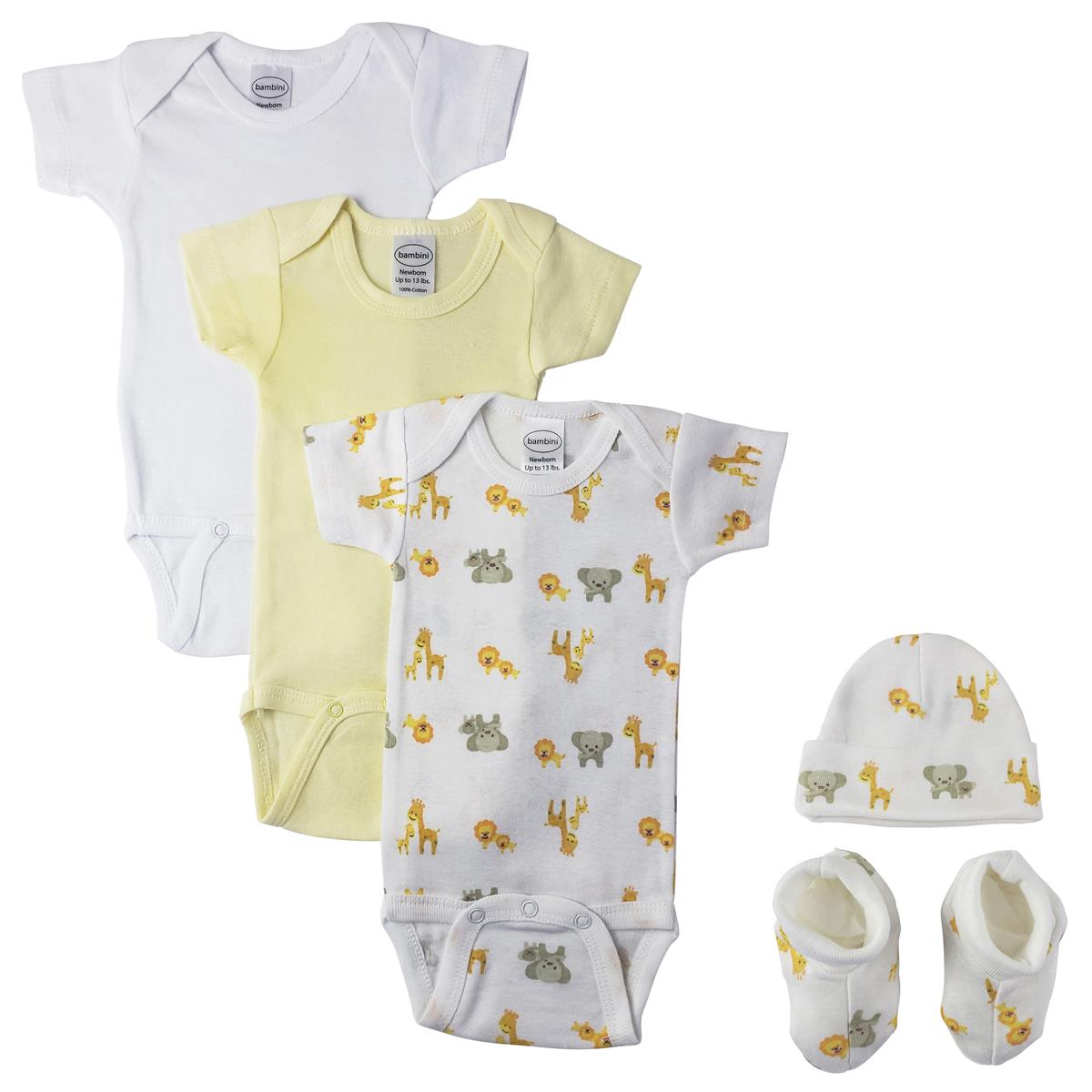 NC-0675 Unisex Newborn Baby 5 Piece Layette Sets, White