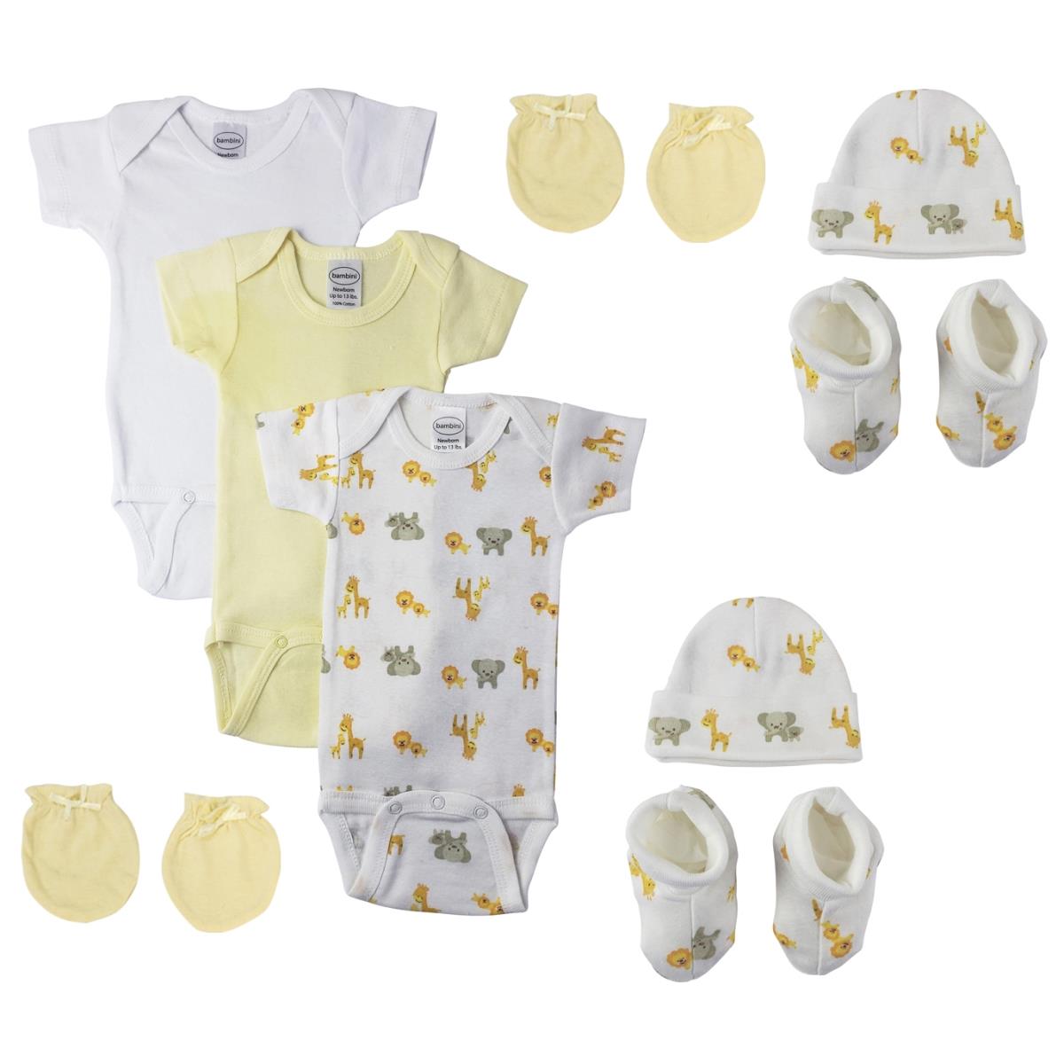 NC-0677 Unisex Newborn Baby 9 Piece Layette Sets, White
