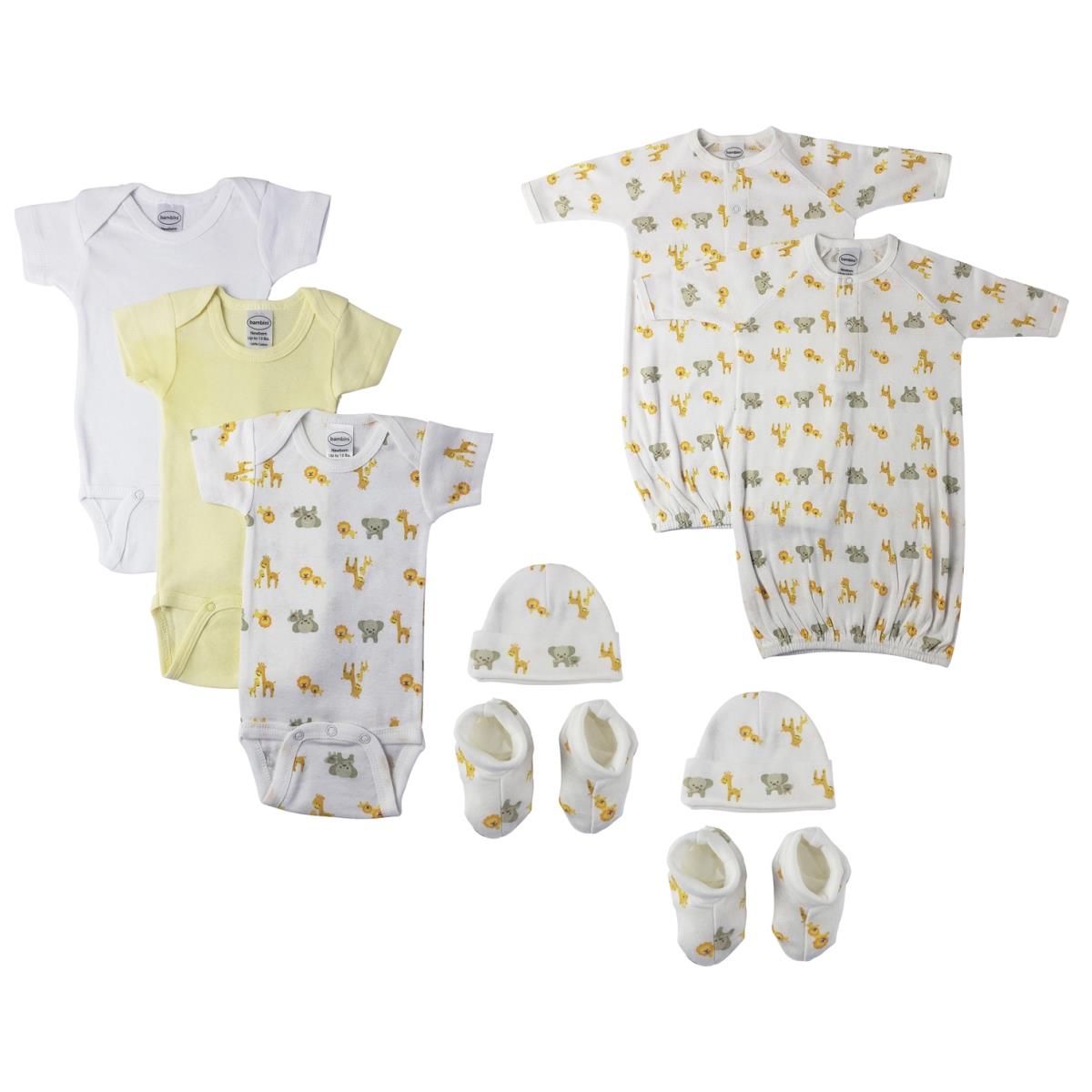 NC-0678 Unisex Newborn Baby 9 Piece Layette Sets, White