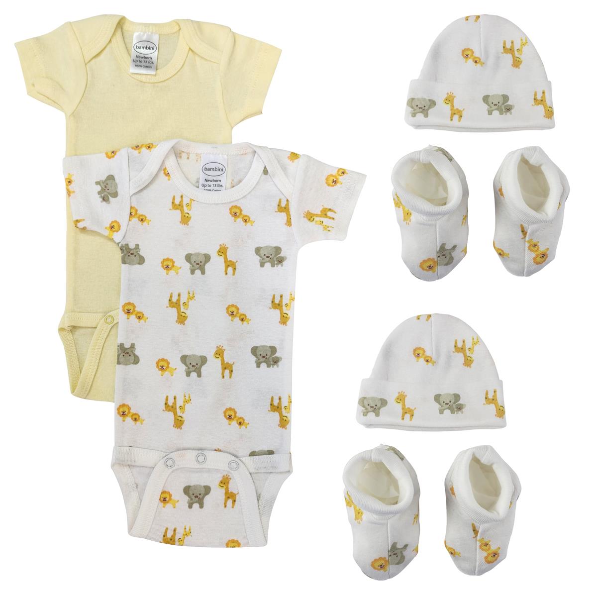 NC-0685 Unisex Newborn Baby 6 Piece Layette Sets, White