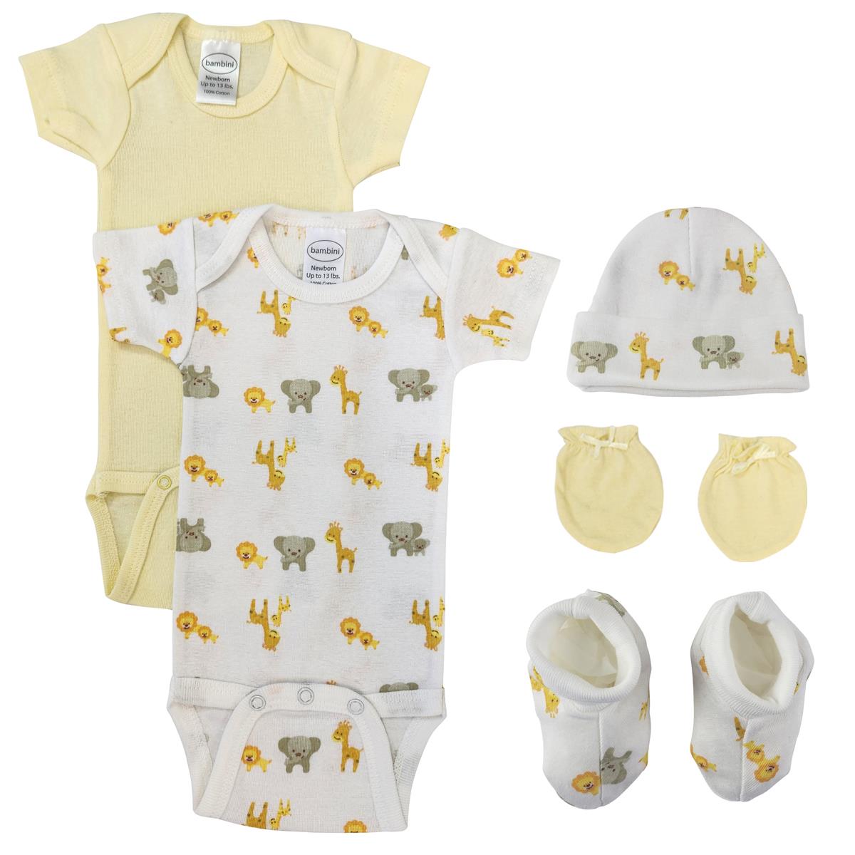 NC-0687 Unisex Newborn Baby 5 Piece Layette Sets, White