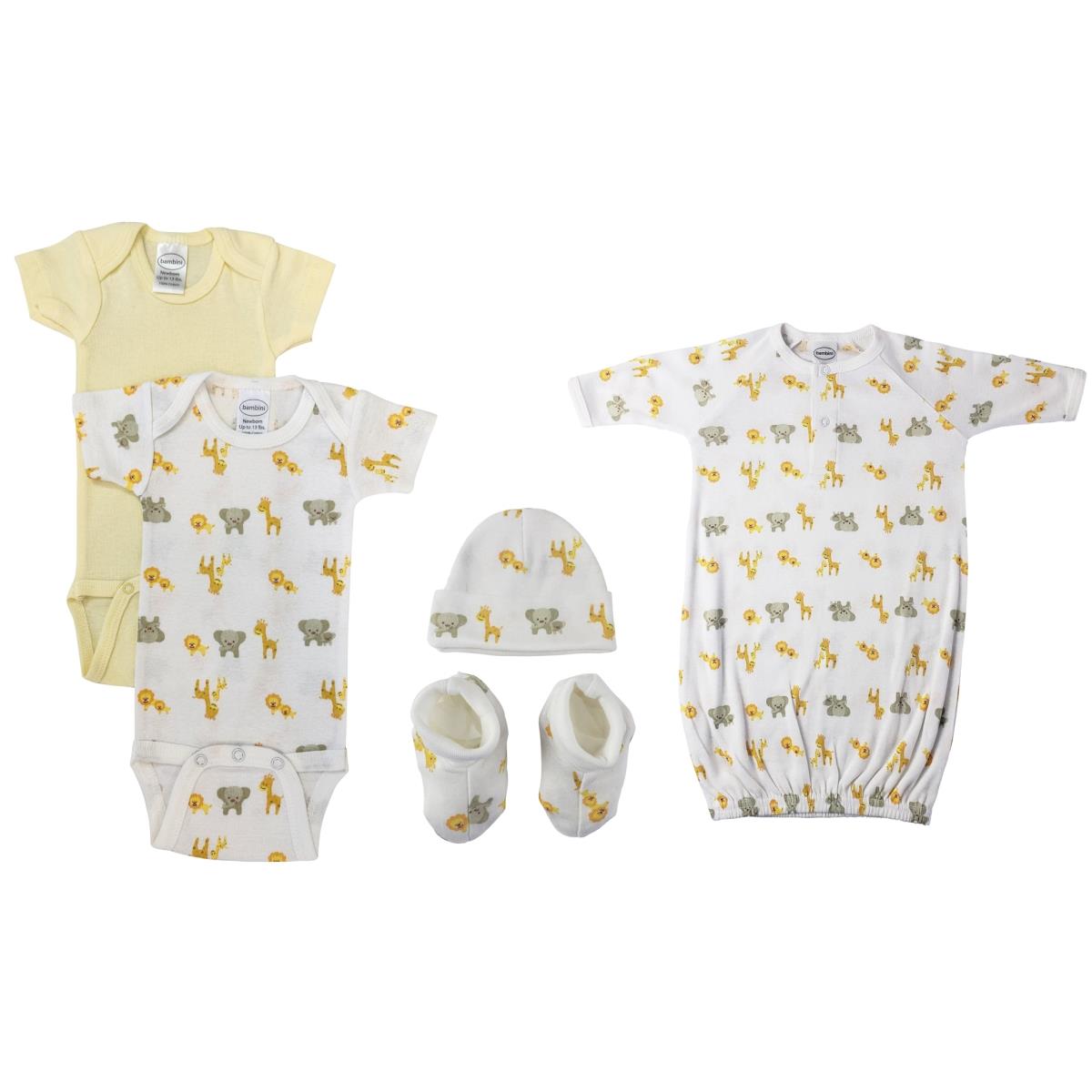 NC-0688 Unisex Newborn Baby 5 Piece Layette Sets, White