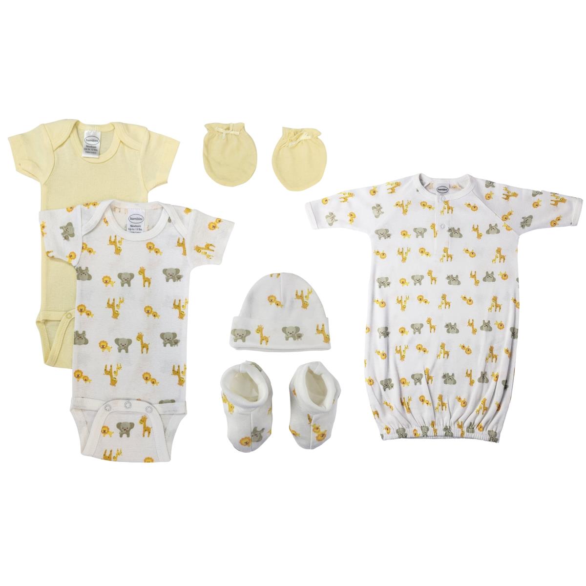 NC-0689 Unisex Newborn Baby 6 Piece Layette Sets, White