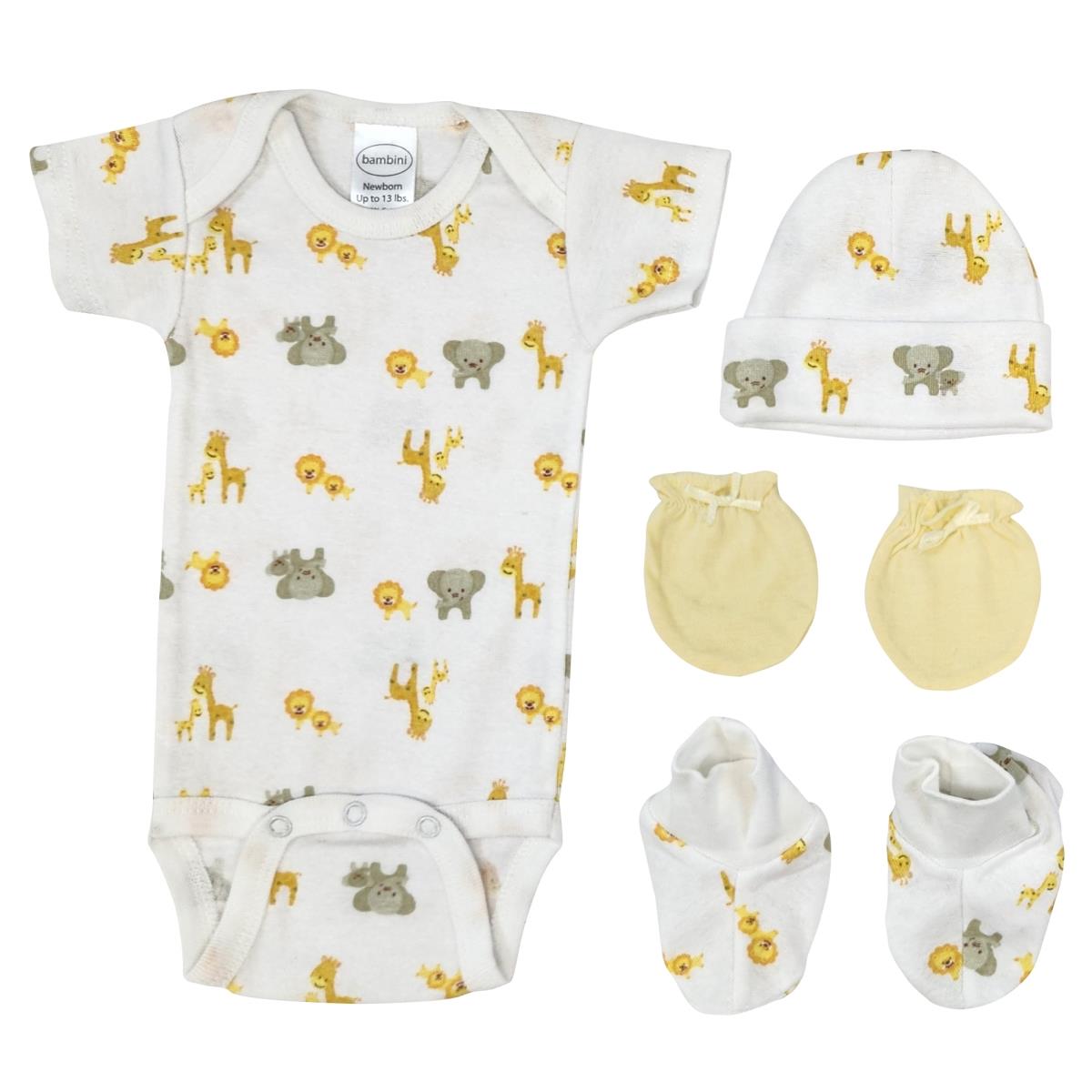 NC-0690 Unisex Newborn Baby 4 Piece Layette Sets, White