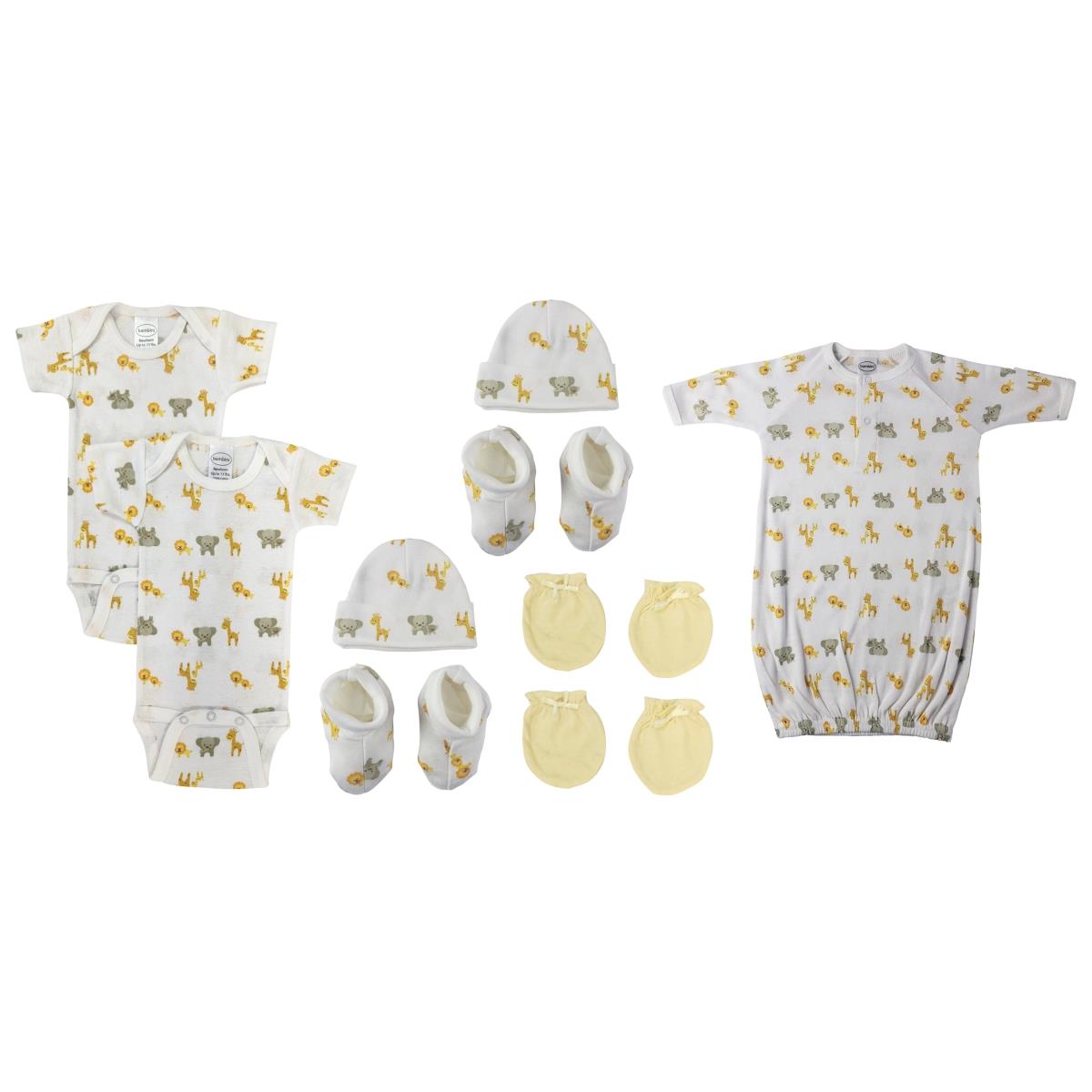 NC-0695 Unisex Newborn Baby 9 Piece Layette Sets, White
