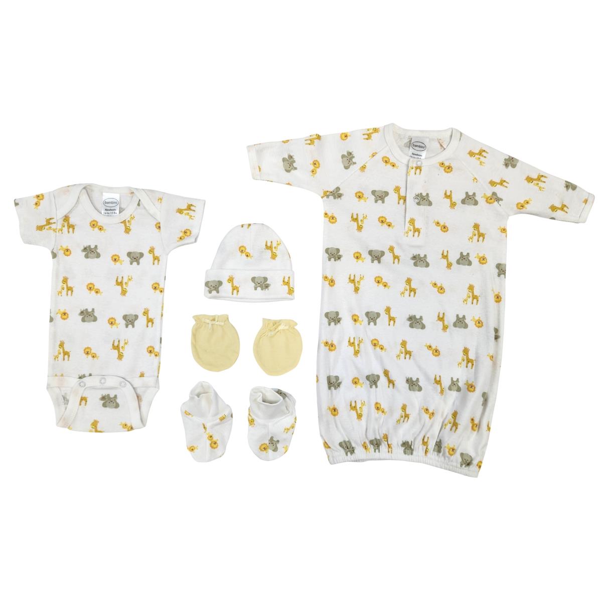 NC-0699 Unisex Newborn Baby 5 Piece Layette Sets, White
