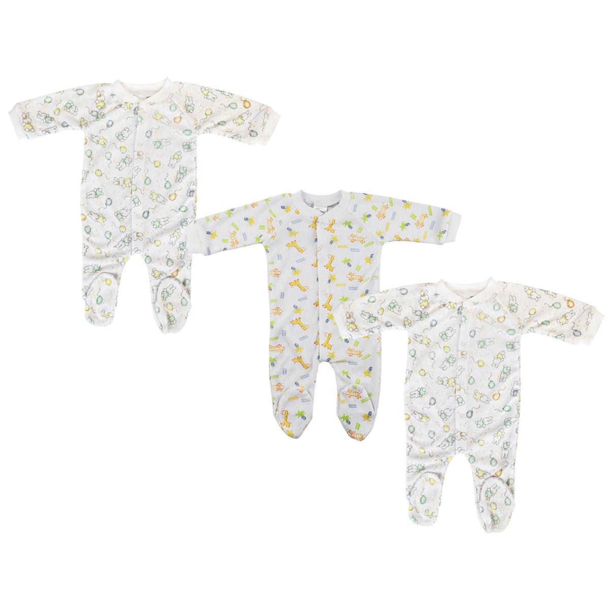 NC-0705L Unisex Closed-toe Sleep & Play Set with Caps, White - Medium - Pack of 4