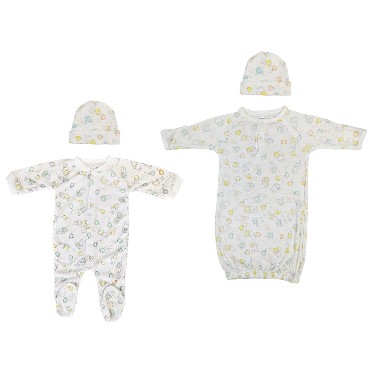 NC-0706L Unisex Closed-toe Sleep & Play Set with Caps, White - Medium - Pack of 4