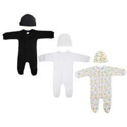 NC-0714L Unisex Closed-toe Sleep & Play Set with Caps, White & Black - Medium - Pack of 6