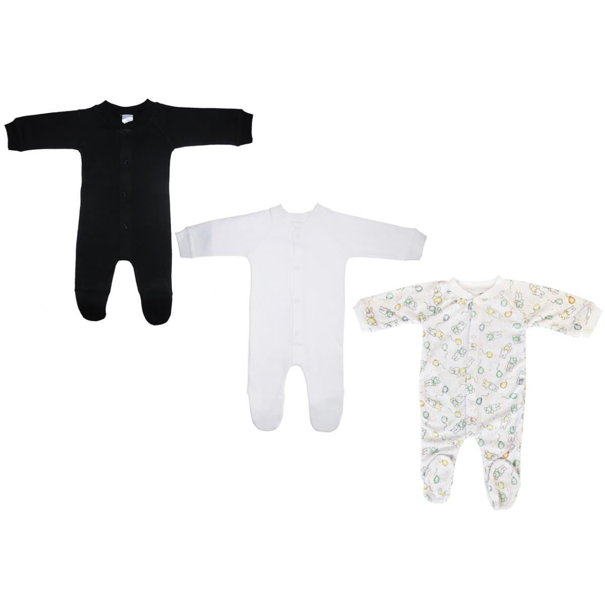 NC-0718M Unisex Closed-toe Sleep & Play Set, White - Small - Pack of 3