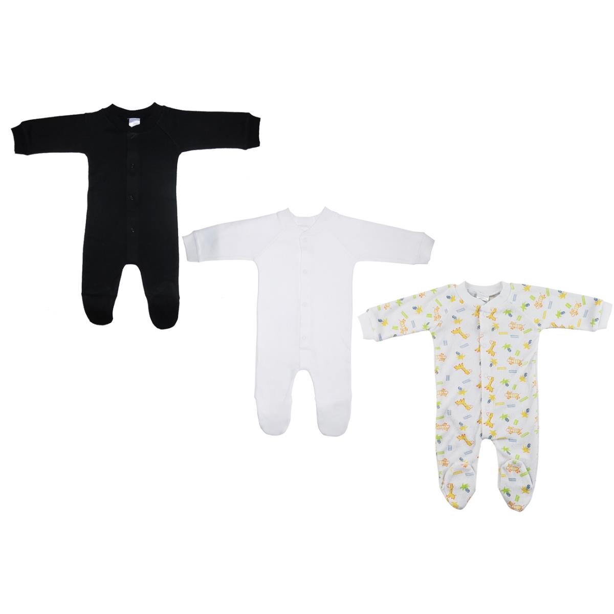 NC-0719M Unisex Closed-toe Sleep & Play Set, White - Small - Pack of 3