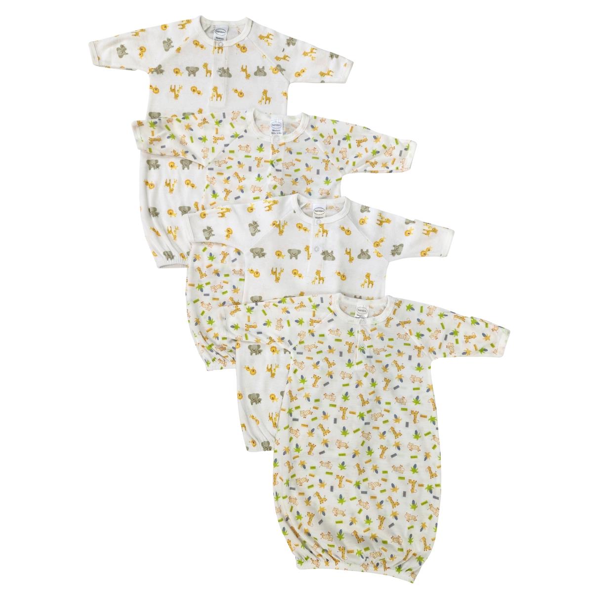 NC-0765 Unisex Newborn Baby 4 Piece Gown Set, White