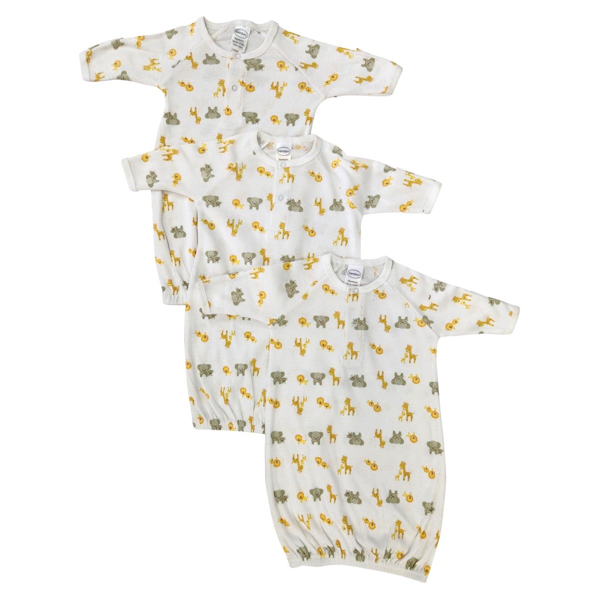 NC-0771 Unisex Newborn Baby 3 Piece Gown Set, White