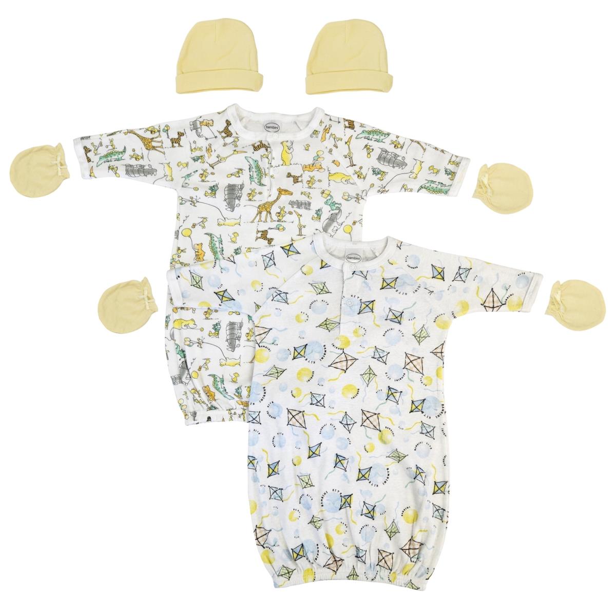 NC-0817 Unisex Newborn Baby 6 Piece Gown Set, White
