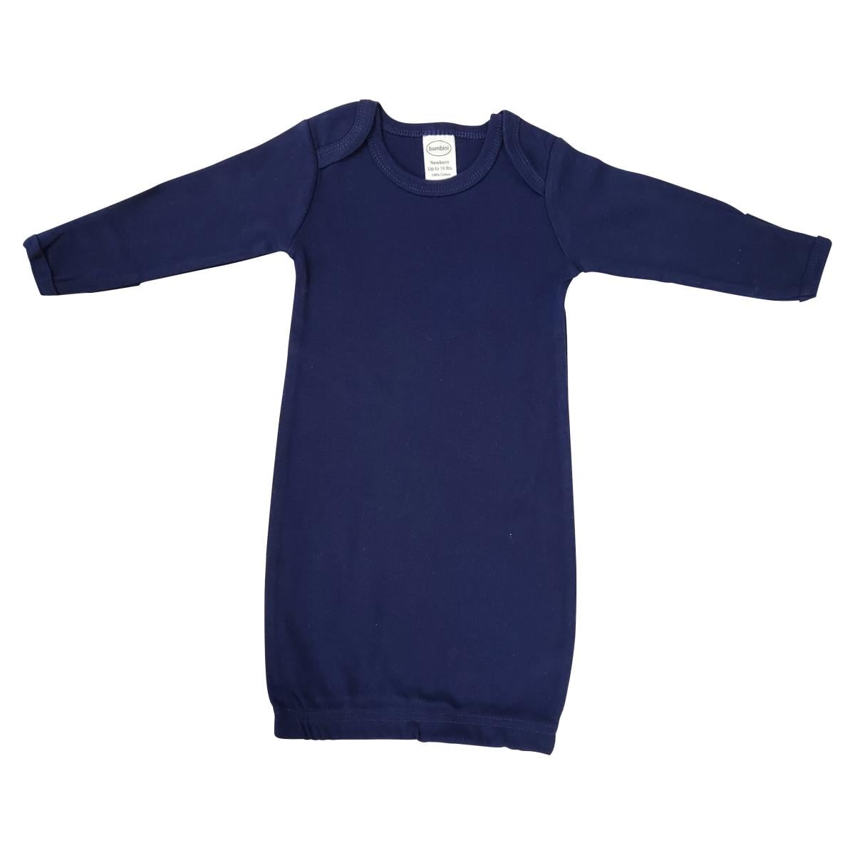 NC-0875 Unisex Newborn Baby Gown Set, White & Navy