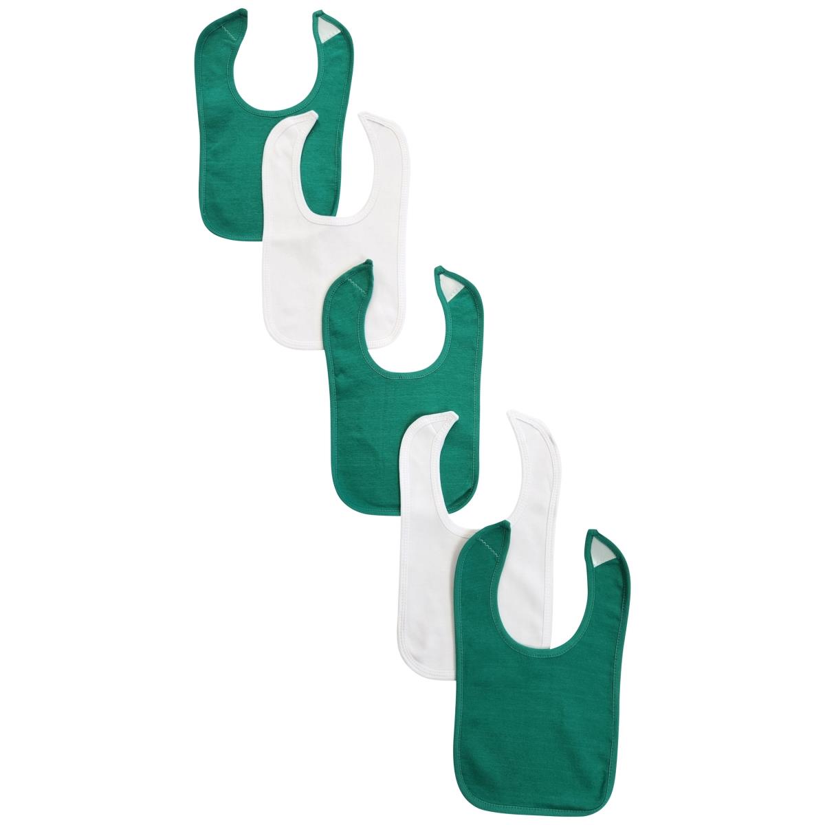 NC-0914 Unisex Baby Bibs, Green, White - One Size - Pack of 2