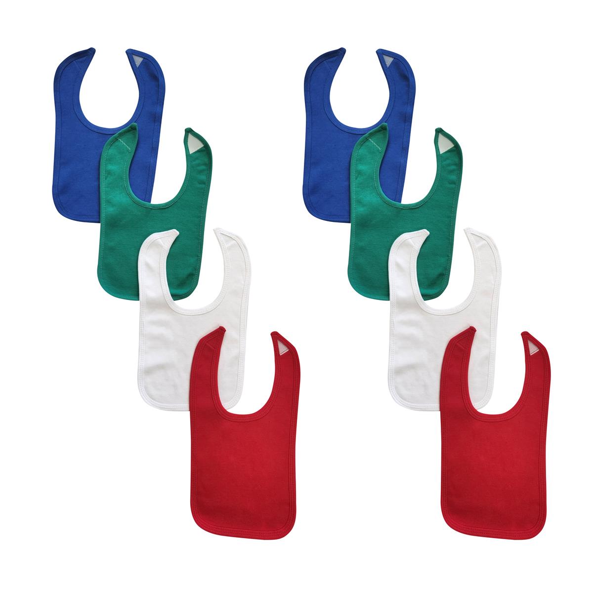 NC-0938 Unisex Baby Bibs, Multi Color - One Size - Pack of 8