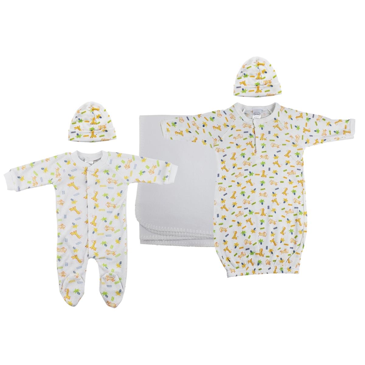 NC-0967S Unisex Newborn Baby 5 Piece Layette Sets, White