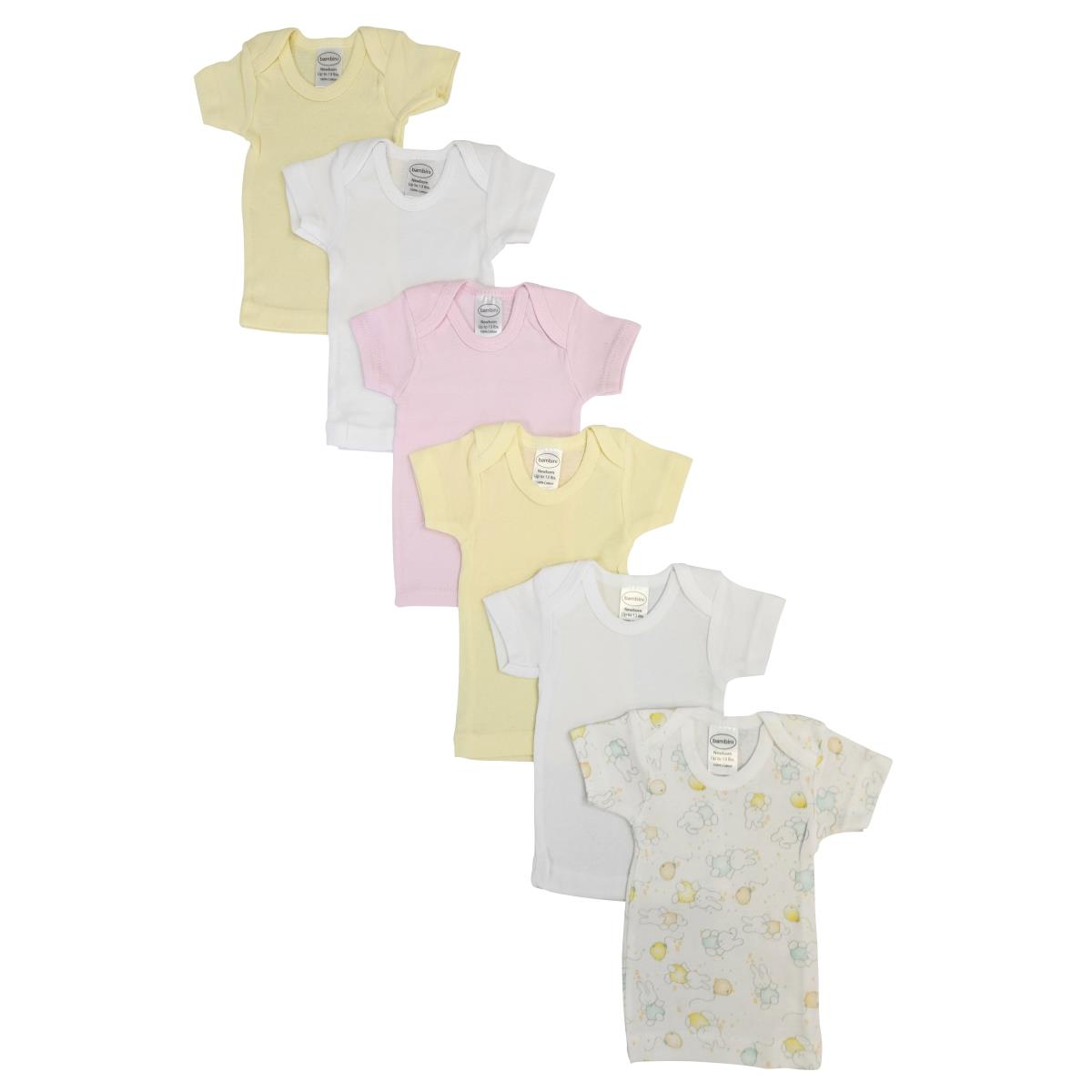 NC-0492L Unisex Baby 6 Piece Shirts, White - Large