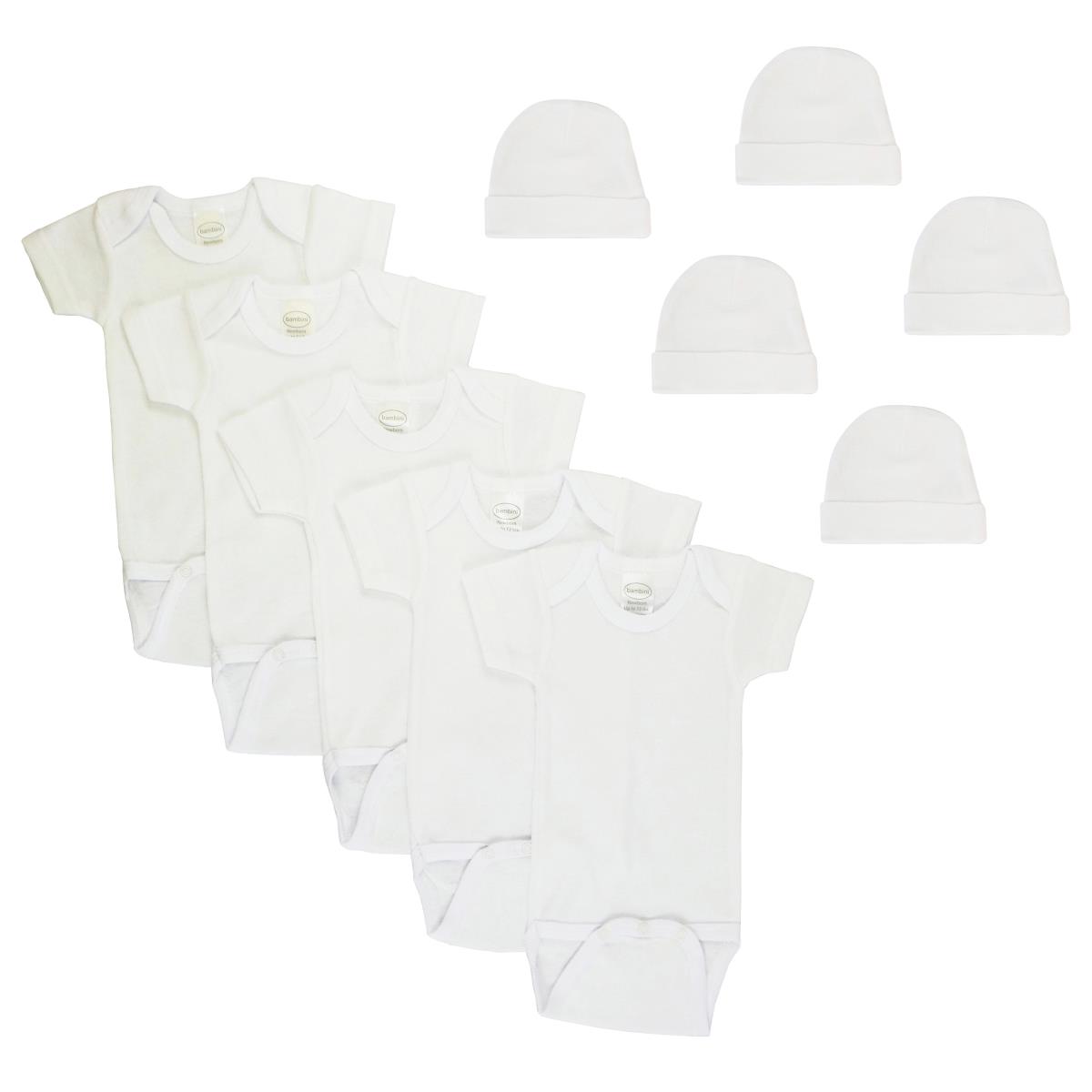 NC-0411NB Unisex Baby 10 Piece Layette Sets, White & Blue - Newborn