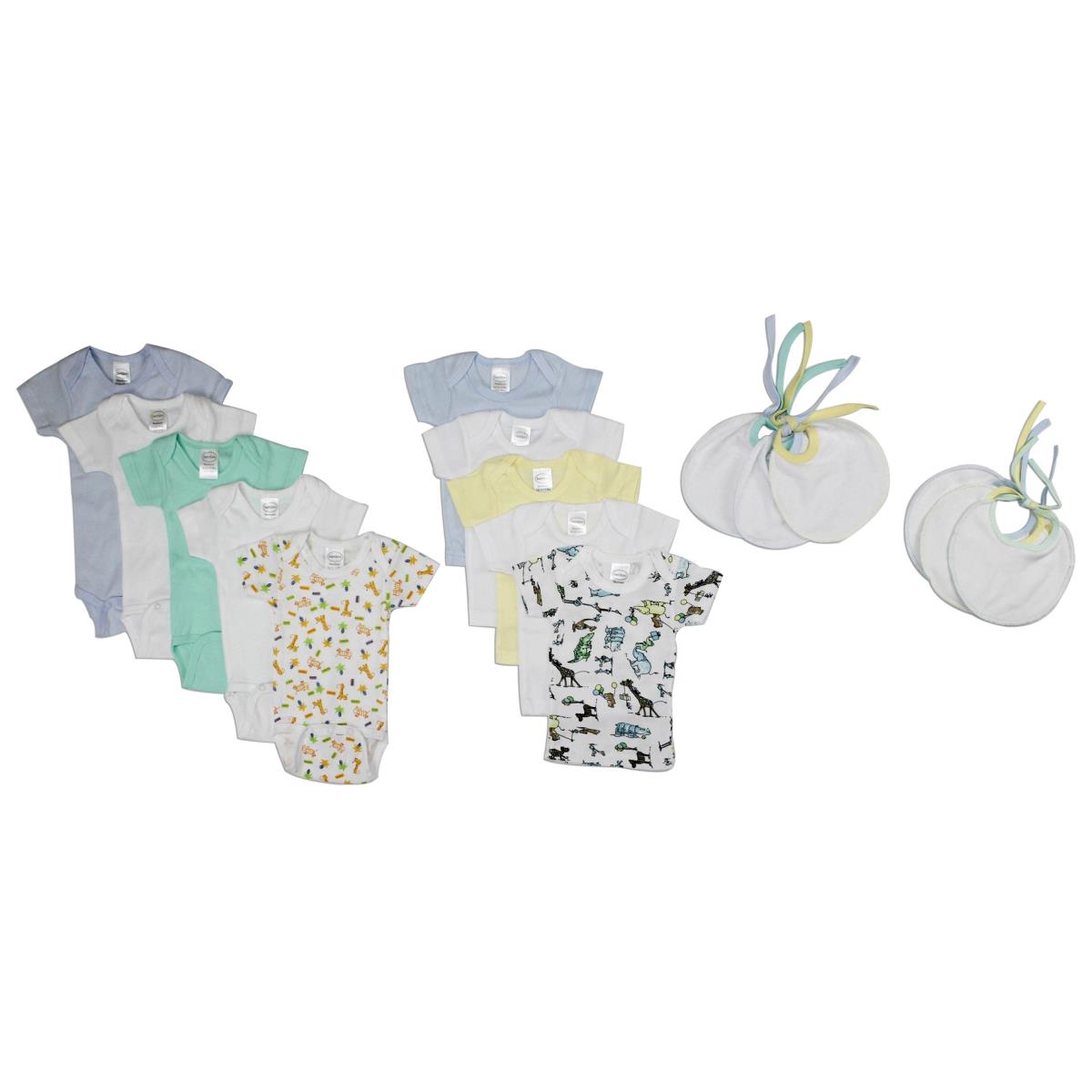 NC-0412S Baby Boy 16 Piece Layette Sets, White & Blue - Small